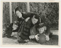 9j1529 VIOLENT IS THE WORD FOR CURLY 8x10.25 still 1938 Three Stooges as pretend college professors!