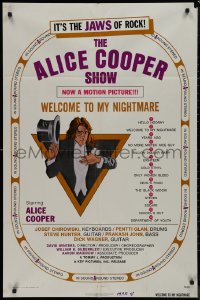 9j0076 ALICE COOPER: WELCOME TO MY NIGHTMARE 1sh 1975 JAWS of rock, art of Alice Cooper by Struzan!