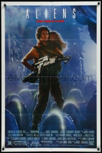 9j0079 ALIENS 1sh 1986 James Cameron sci-fi sequel, Sigourney Weaver as Ripley carrying Carrie Henn!
