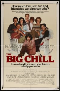 9j0112 BIG CHILL int'l 1sh 1983 Lawrence Kasdan, Tom Berenger, Glenn Close, Jeff Goldblum!