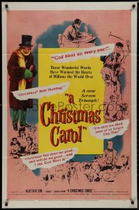 9j0144 CHRISTMAS CAROL 1sh 1951 Charles Dickens holiday classic, Sim as Scrooge, ultra rare!