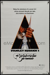 9j0151 CLOCKWORK ORANGE 1sh 1972 Stanley Kubrick classic, Castle art of Malcolm McDowell, R-rated!