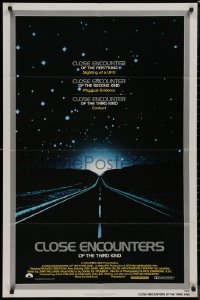 9j0152 CLOSE ENCOUNTERS OF THE THIRD KIND 1sh 1977 Spielberg's sci-fi classic, silver border design!