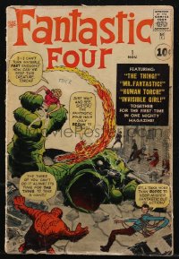9j0011 FANTASTIC FOUR #1 comic book November 1961 Marvel, Stan Lee, Jack Kirby, very first issue!