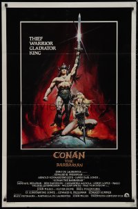 9j0154 CONAN THE BARBARIAN int'l 1sh 1982 Arnold Schwarzenegger & sexy Sandahl Bergman by Casaro!