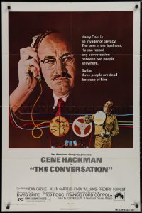 9j0160 CONVERSATION 1sh 1974 art of Gene Hackman by Bernard D'Andrea, Francis Ford Coppola