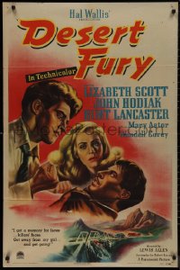 9j0171 DESERT FURY 1sh 1947 art of Burt Lancaster about to punch John Hodiak, Lizabeth Scott!
