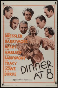 9j0177 DINNER AT 8 1sh R1962 Jean Harlow in one of the most classic all-star romantic comedies!