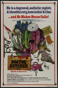 9j0180 DOCTOR BUTCHER M.D. 1sh 1981 Marino Girolami's Zombi Holocaust, creepy artwork!