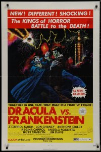 9j0192 DRACULA VS. FRANKENSTEIN 1sh 1971 monster art of the kings of horror battling to the death!