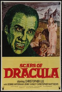 9j0462 SCARS OF DRACULA English 1sh 1970 c/u art of bloody vampire Christopher Lee, Hammer horror!