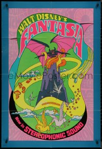 9j0216 FANTASIA 1sh R1970 Disney classic musical, great psychedelic fantasy artwork!
