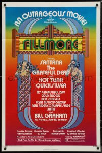 9j0221 FILLMORE 1sh 1972 Grateful Dead, Santana, rock & roll concert, cool Byrd art!