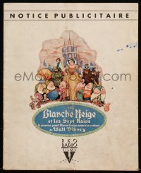 9j0042 SNOW WHITE & THE SEVEN DWARFS French pressbook 1938 Tenggren cover art, posters shown, rare!