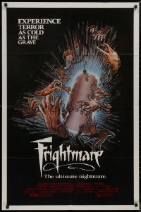 9j0236 FRIGHTMARE 1sh 1983 terror as cold as the grave, wild horror art of coffin and hands by Lamb!