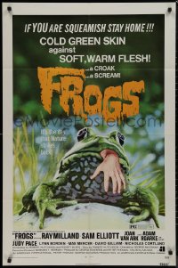 9j0237 FROGS 1sh 1972 great horror art of man-eating amphibian, if you are squeamish stay home!