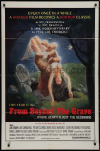 9j0239 FROM BEYOND THE GRAVE 1sh 1975 art of huge hand grabbing near-naked girl from grave!