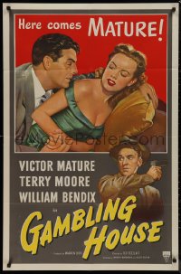 9j0240 GAMBLING HOUSE 1sh 1951 art of Victor Mature lusting after Terry Moore, William Bendix!