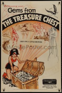 9j0242 GEMS FROM THE TREASURE CHEST 1sh 1936 sexy pirate opening said chest & more, ultra rare!