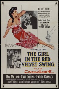 9j0246 GIRL IN THE RED VELVET SWING 1sh 1955 art of sexy Joan Collins as Evelyn Nesbitt Thaw!