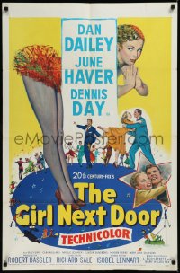 9j0247 GIRL NEXT DOOR 1sh 1953 artwork of Dan Dailey, sexy June Haver & Dennis Day all dancing!