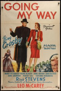 9j0252 GOING MY WAY 1sh 1944 Bing Crosby, Stevens & Barry Fitzgerald in Leo McCarey's classic!