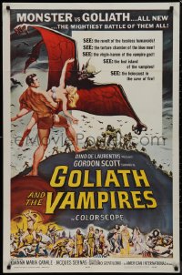 9j0253 GOLIATH & THE VAMPIRES 1sh 1964 Maciste Contro il Vampiro, cool fantasy art by Reynold Brown