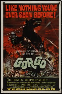 9j0255 GORGO 1sh 1961 great artwork of giant monster terrorizing London by Joseph Smith!