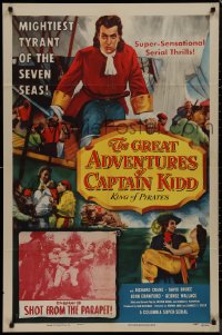 9j0257 GREAT ADVENTURES OF CAPTAIN KIDD chapter 10 1sh 1953 serial action, Captured by Captain Kidd!