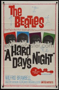 9j0266 HARD DAY'S NIGHT 1sh 1964 The Beatles in their first film, John, Paul, George & Ringo!