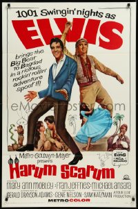 9j0267 HARUM SCARUM 1sh 1965 rockin' Elvis Presley & Mary Ann Mobley in a swingin' spoof!