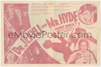 9j0038 DR. JEKYLL & MR. HYDE herald 1931 great different images of monster Fredric March, rare!