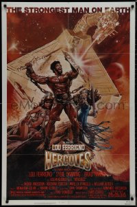 9j0274 HERCULES 1sh 1983 cool Drew Struzan fantasy art of Lou Ferrigno & Sybil Danning!