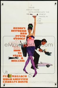9j0282 HOW TO STEAL A MILLION 1sh 1966 Robert McGinnis art of sexy Audrey Hepburn & Peter O'Toole!