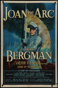9j0301 JOAN OF ARC 1sh 1948 art of Ingrid Bergman with sword and armor on horseback!
