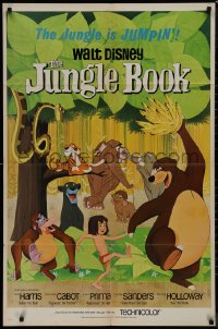 9j0305 JUNGLE BOOK 1sh 1967 Walt Disney cartoon classic, great image of Mowgli & friends!