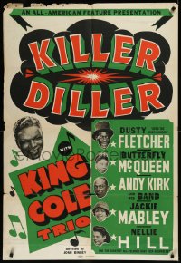9j0310 KILLER DILLER 1sh 1948 King Cole Trio, Dusty Fletcher, Butterfly McQueen, ultra rare!