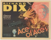 9j0563 ACE OF ACES TC 1933 incredible c/u art of pilot Richard Dix & Elizabeth Allan, ultra rare!