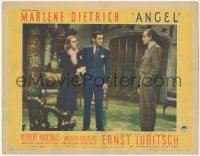 9j0644 ANGEL LC 1937 Melvyn Douglas stares at Marlene Dietrich & Herbert Marshall, Ernst Lubitsch