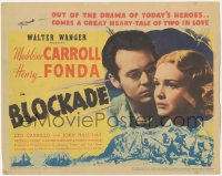 9j0568 BLOCKADE TC 1938 Madeleine Carroll, Henry Fonda, directed by William Dieterle, ultra rare!