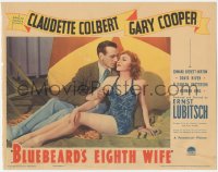 9j0665 BLUEBEARD'S EIGHTH WIFE LC 1938 c/u of sexy Claudette Colbert w/Gary Cooper, Ernst Lubitsch!