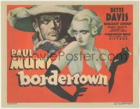 9j0570 BORDERTOWN TC 1935 incredible art of sexiest Bette Davis & Paul Muni, ultra rare!