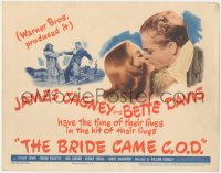 9j0571 BRIDE CAME C.O.D. TC 1941 great close up of James Cagney kissing Bette Davis, classic, rare!