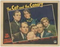 9j0686 CAT & THE CANARY LC 1939 great posed portrait of Paulette Goddard, Bob Hope & top cast!