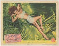 9j0694 COVER GIRL LC 1944 wonderful image of sexy Rita Hayworth in skimpy outfit on bed, rare!