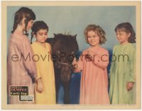 9j0697 CURLY TOP LC 1935 Shirley Temple shows her pony to three other orphan girls, very rare!