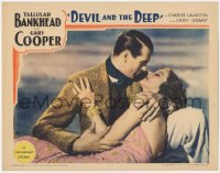 9j0703 DEVIL & THE DEEP LC 1932 best romantic c/u of Gary Cooper & sexy Tallulah Bankhead, rare!