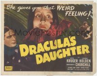 9j0576 DRACULA'S DAUGHTER TC R1949 Gloria Holden gives you that WEIRD FEELING, Realart, rare!