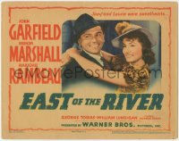 9j0577 EAST OF THE RIVER TC 1940 c/u of sweethearts John Garfield & Brenda Marshall, ultra rare!
