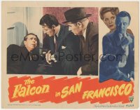 9j0717 FALCON IN SAN FRANCISCO LC 1945 detective Tom Conway pointing gun at suspect by Edward Brophy!